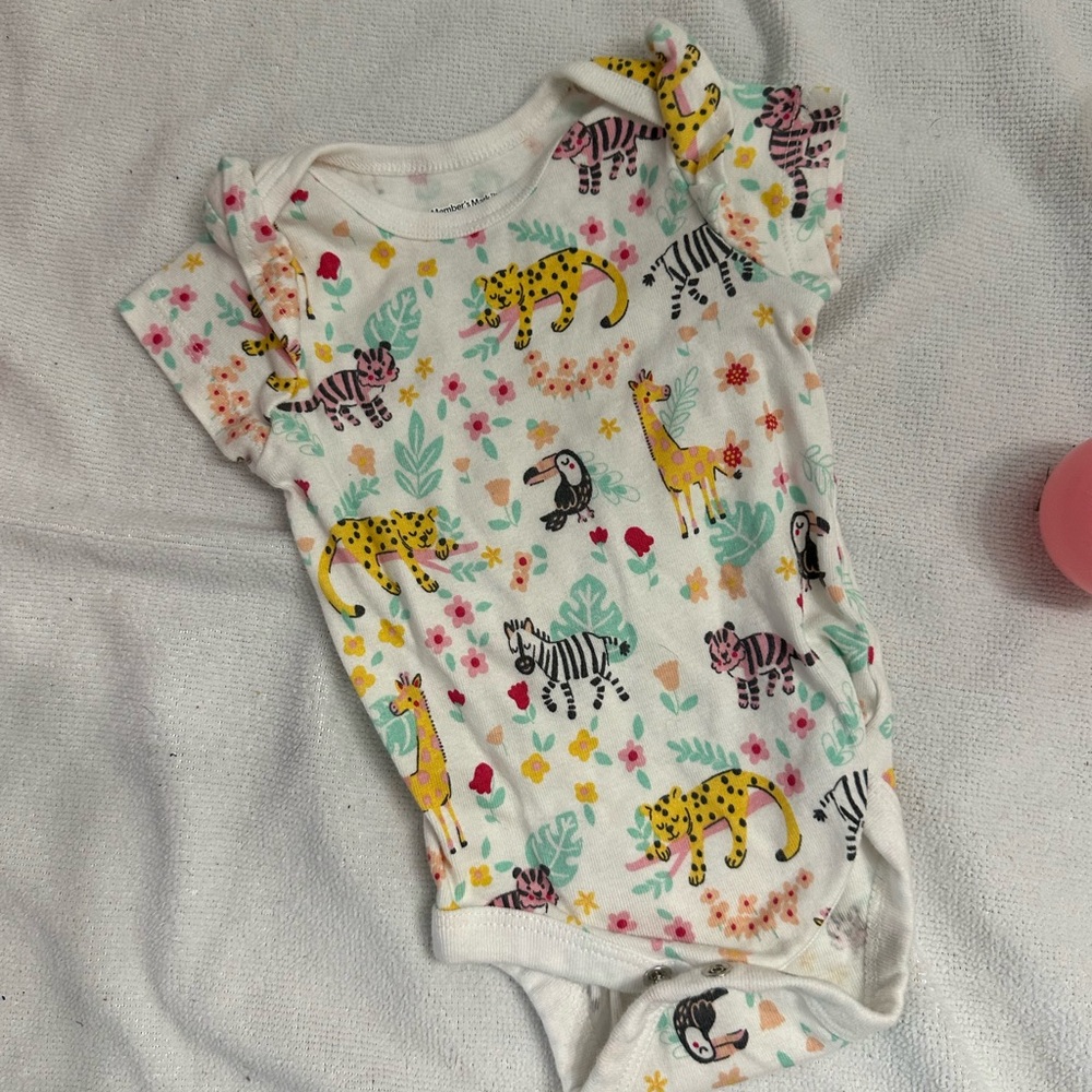 White and Yellow Safari Animal Bodysuit